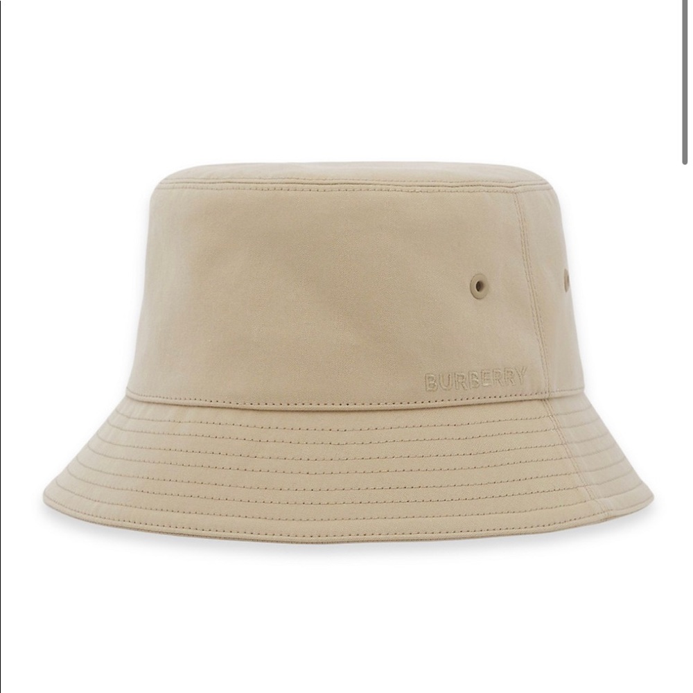 Burberry Canvas Bucket Hat – Tan/Beige